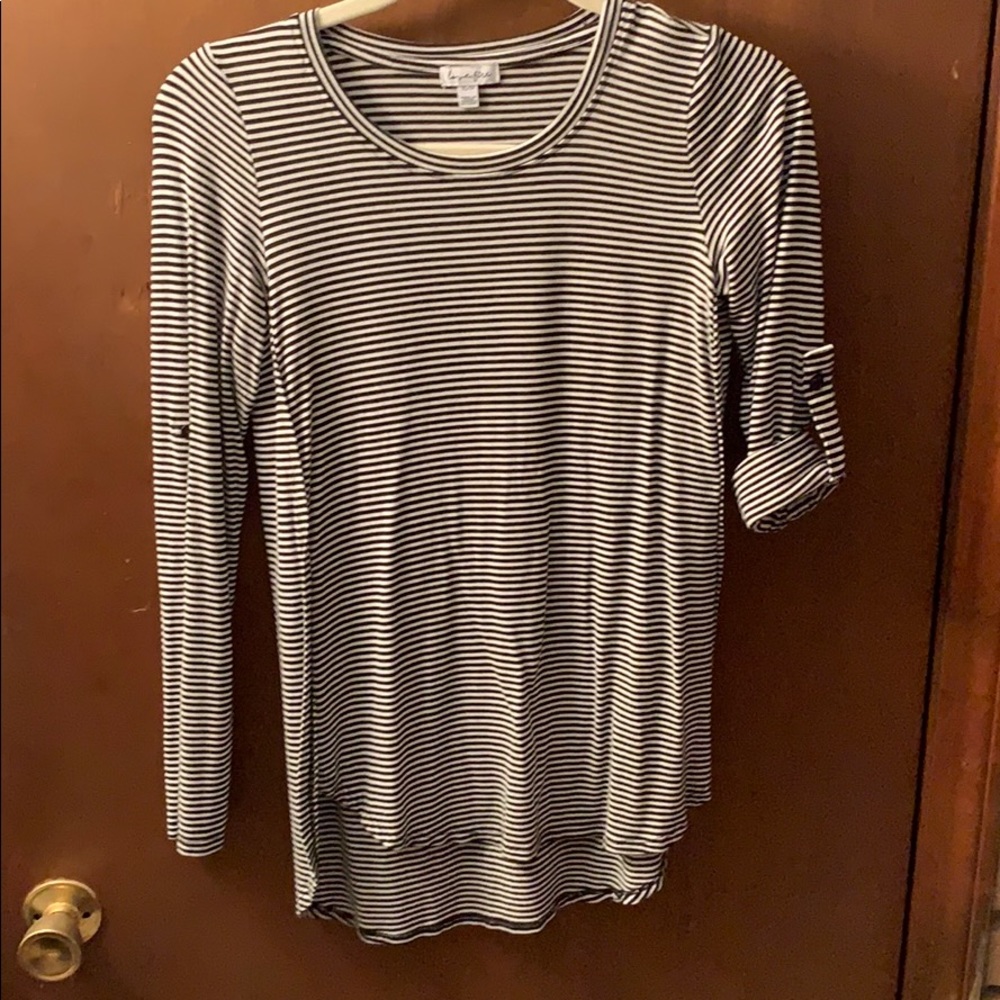 Black and White Striped Top